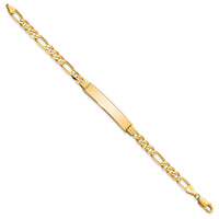 14k Flat Figaro Link ID Bracelet-LID78-8