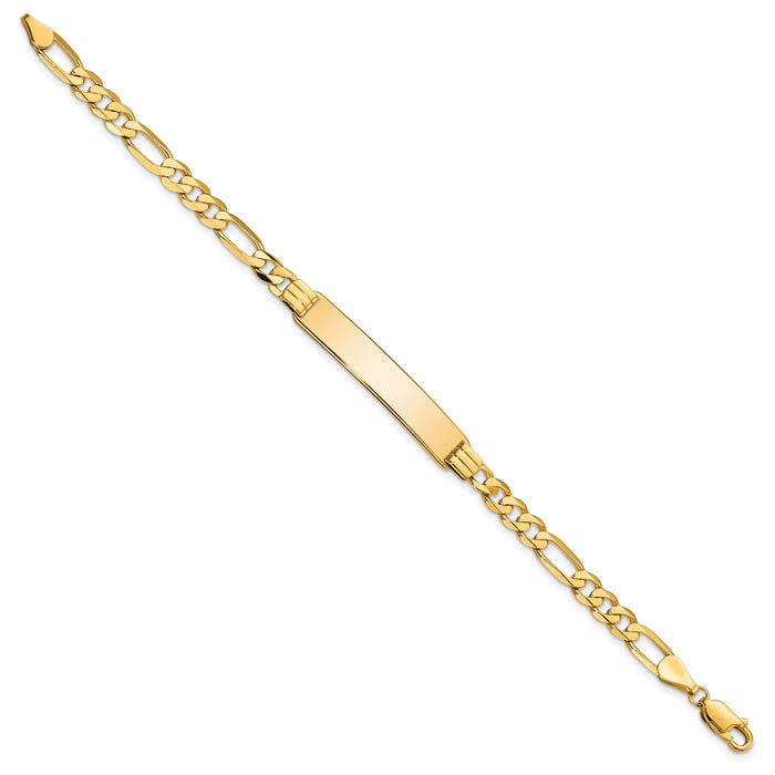 14k Flat Figaro Link ID Bracelet-LID78-8