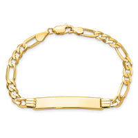 14k Flat Figaro Link ID Bracelet-LID78-8