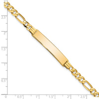14k Flat Figaro Link ID Bracelet-LID78-7
