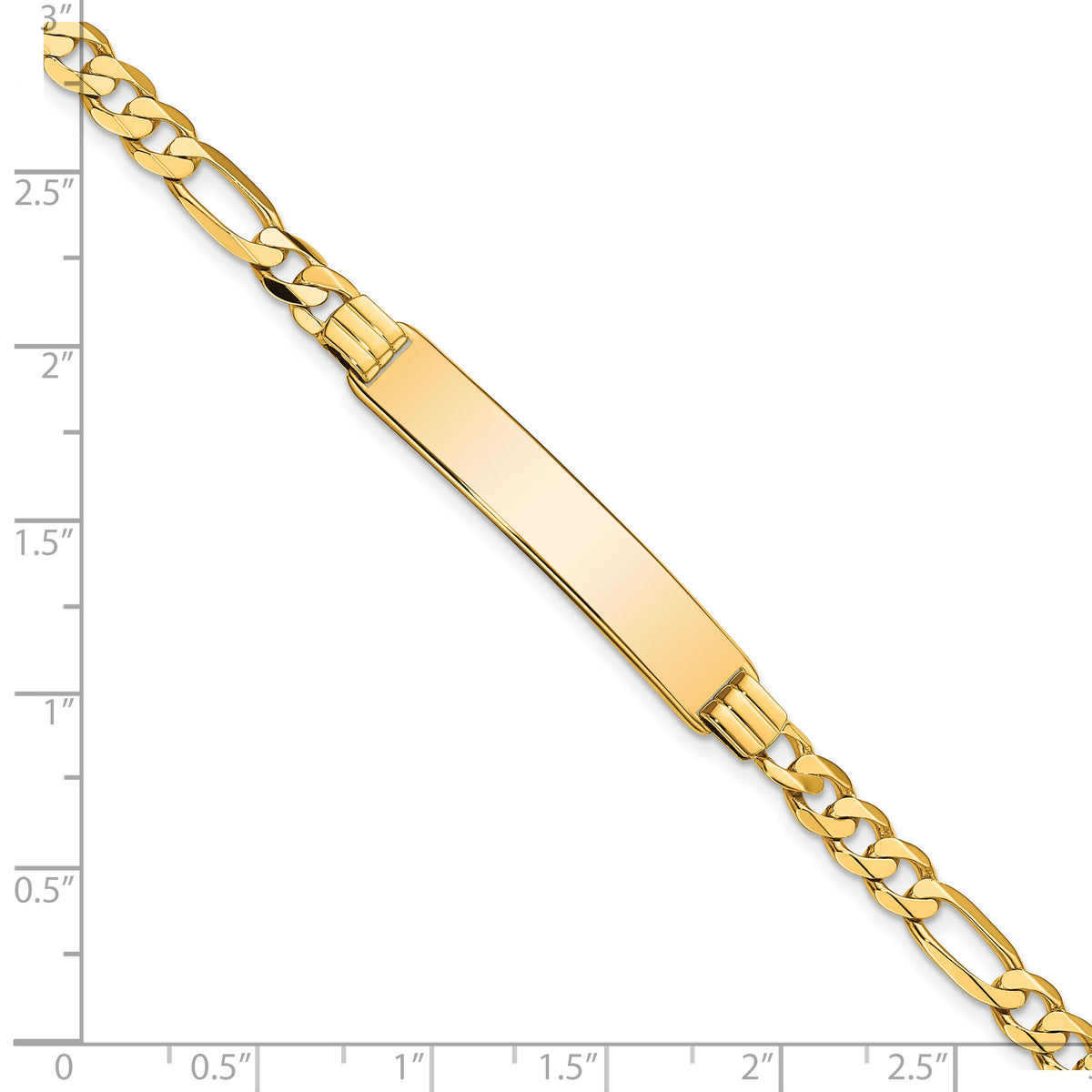 14k Flat Figaro Link ID Bracelet-LID78-8