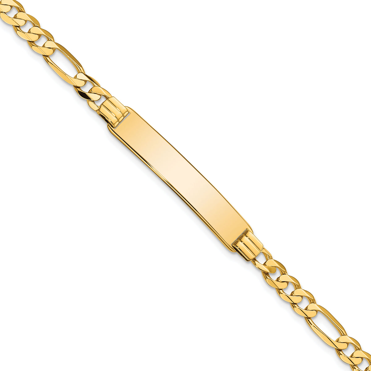 14k Flat Figaro Link ID Bracelet-LID78-7