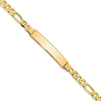 14k Flat Figaro Link ID Bracelet-LID78-8