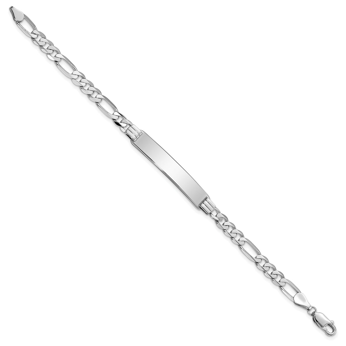 14k WG Figaro Link ID Bracelet-LID78W-8