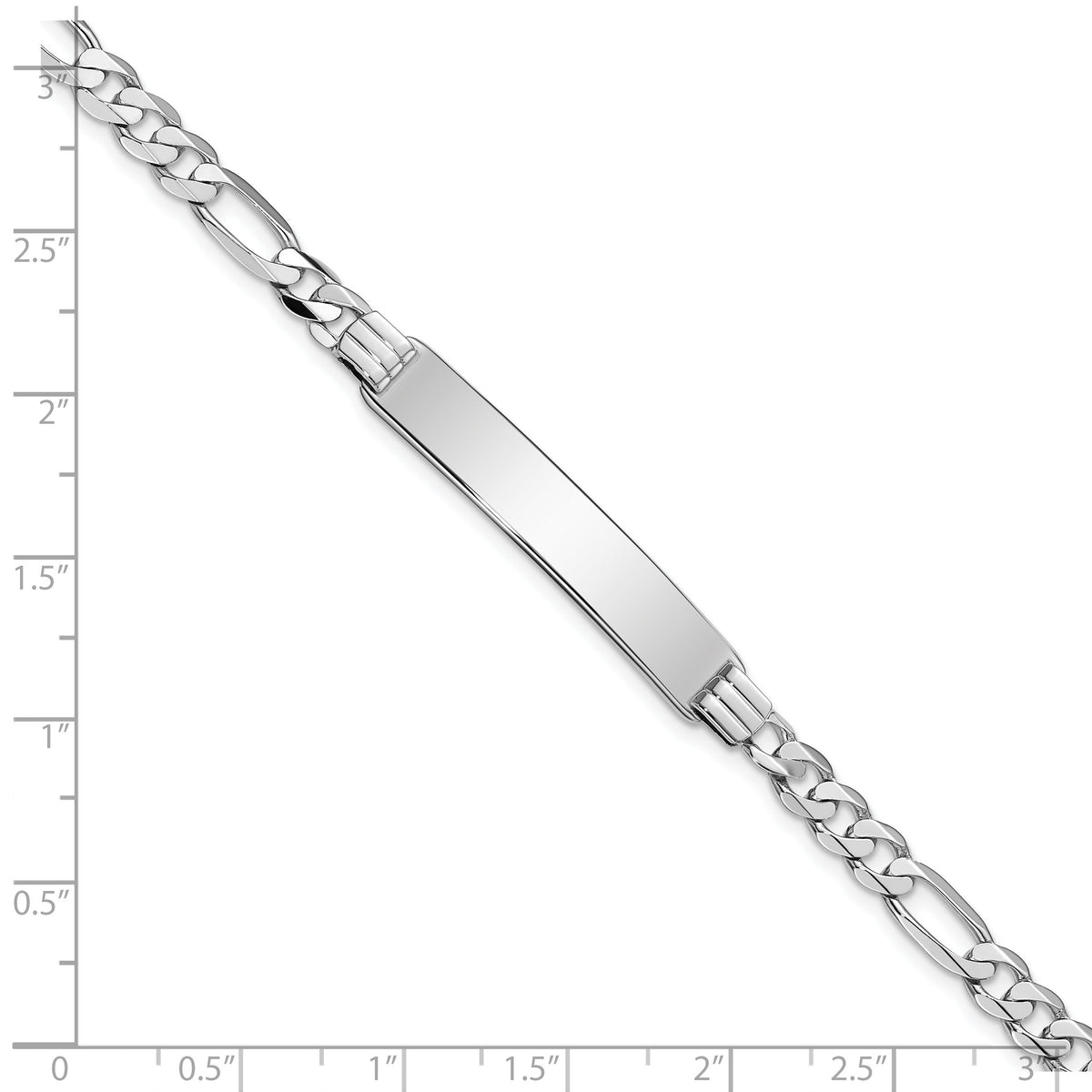14k WG Figaro Link ID Bracelet-LID78W-8