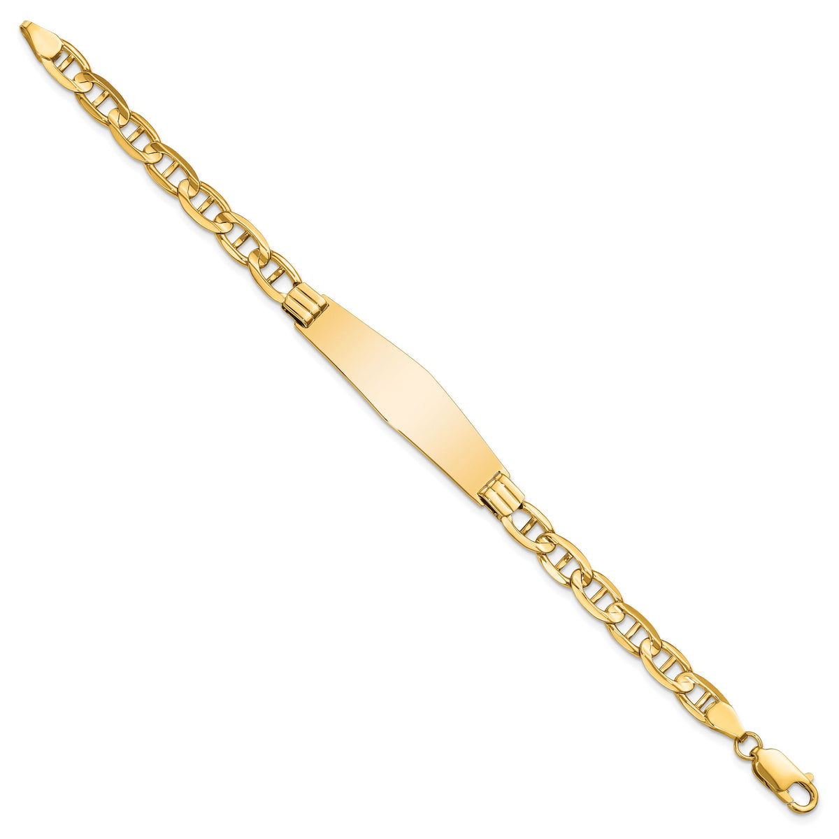 14k Anchor Link Soft Diamond Shape ID Bracelet-LID79C-8