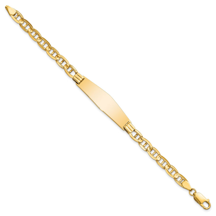 14k Anchor Link Soft Diamond Shape ID Bracelet-LID79C-8