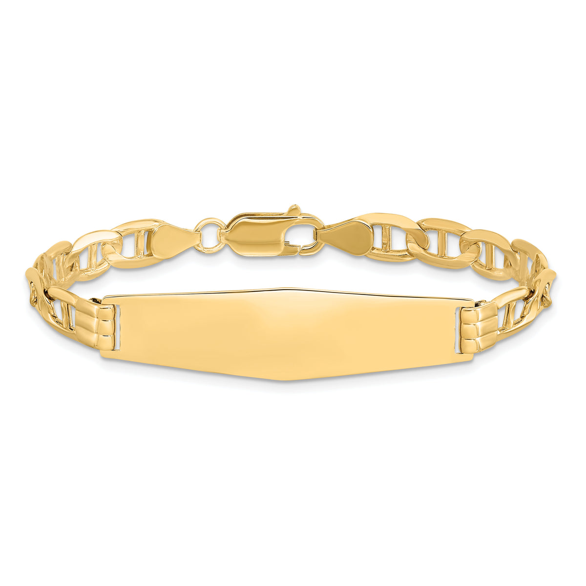 14k Anchor Link Soft Diamond Shape ID Bracelet-LID79C-8