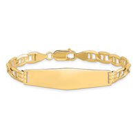 14k Anchor Link Soft Diamond Shape ID Bracelet-LID79C-8