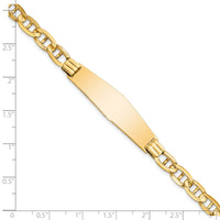 14k Anchor Link Soft Diamond Shape ID Bracelet-LID79C-8