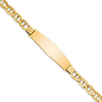 14k Anchor Link Soft Diamond Shape ID Bracelet-LID79C-8