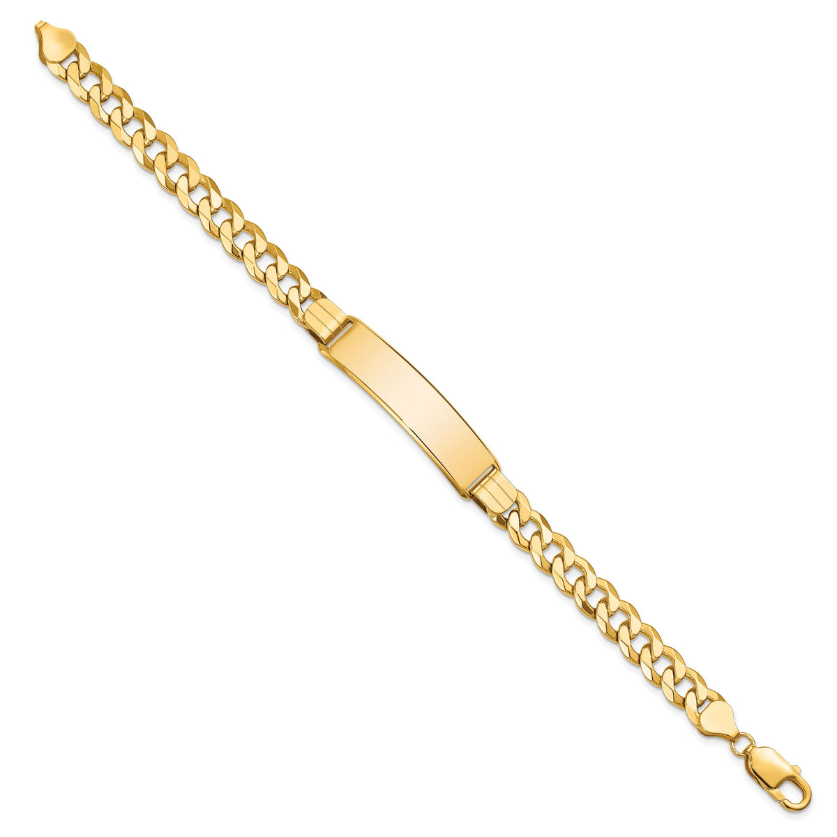 14k Flat Curb Link ID Bracelet-LID80-8