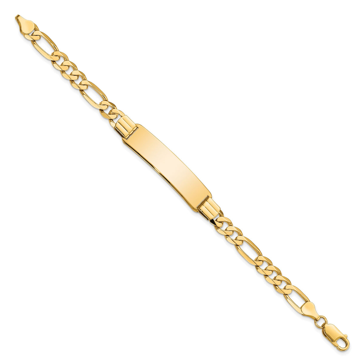 14k Flat Figaro Link ID Bracelet-LID81-7