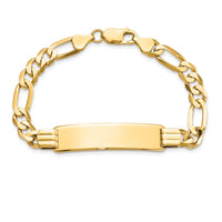 14k Flat Figaro Link ID Bracelet-LID81-7