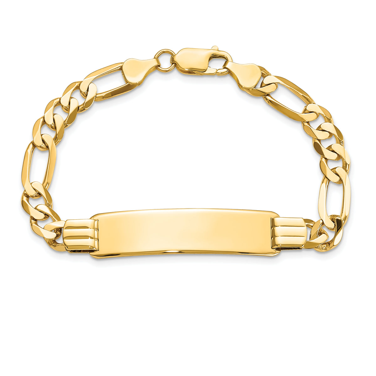 14k Flat Figaro Link ID Bracelet-LID81-8