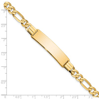 14k Flat Figaro Link ID Bracelet-LID81-7
