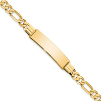 14k Flat Figaro Link ID Bracelet-LID81-7
