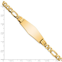 14k Flat Figaro Link Soft Diamond Shape ID Bracelet-LID81C-7