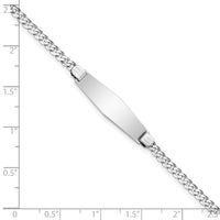 14k WG Flat Curb Link Soft Diamond Shape ID Bracelet-LID83CW-8