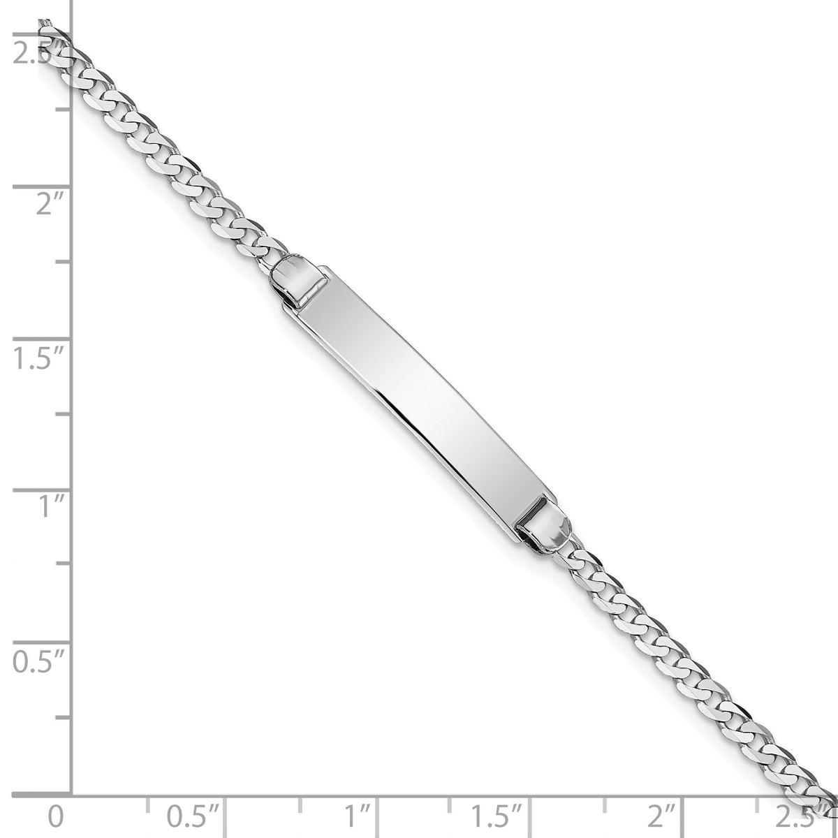 14k WG Flat Curb Link ID Bracelet-LID83W-7