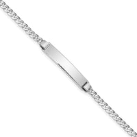 14k WG Flat Curb Link ID Bracelet-LID83W-7