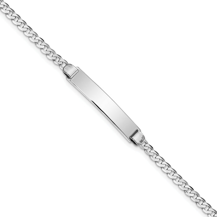 14k WG Flat Curb Link ID Bracelet-LID83W-8