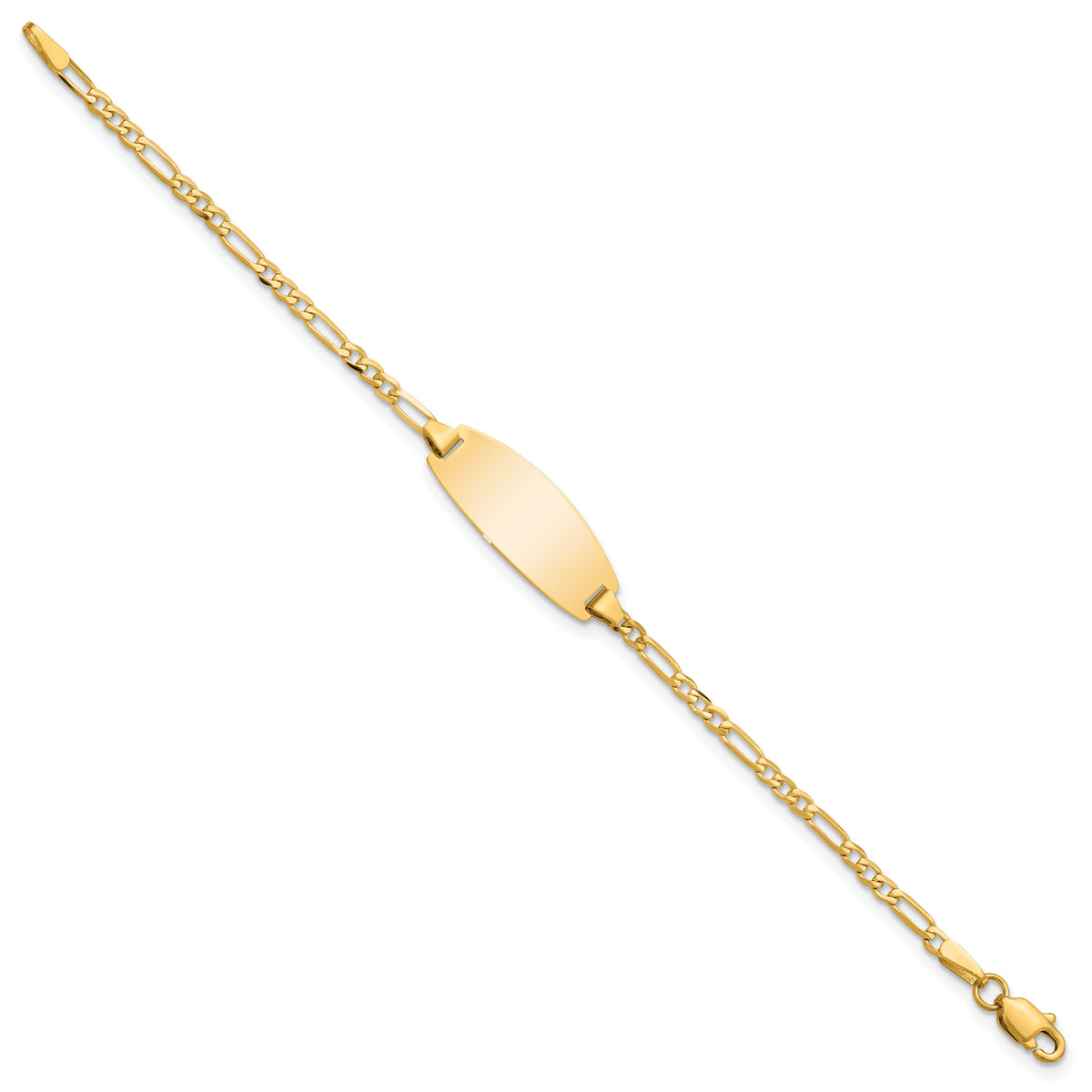 14k Oval Figaro ID Bracelet-LID84-5.5