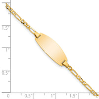 14k Oval Figaro ID Bracelet-LID84-5.5
