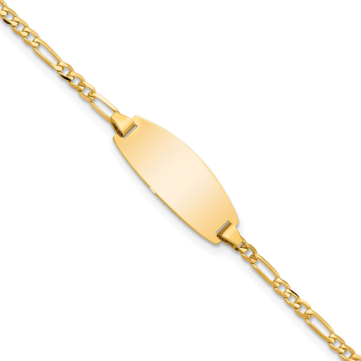 14k Oval Figaro ID Bracelet-LID84-5.5