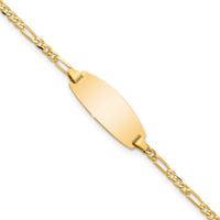 14k Oval Figaro ID Bracelet-LID84-5.5
