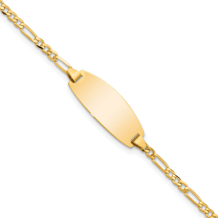 14k Oval Figaro ID Bracelet-LID84-5.5