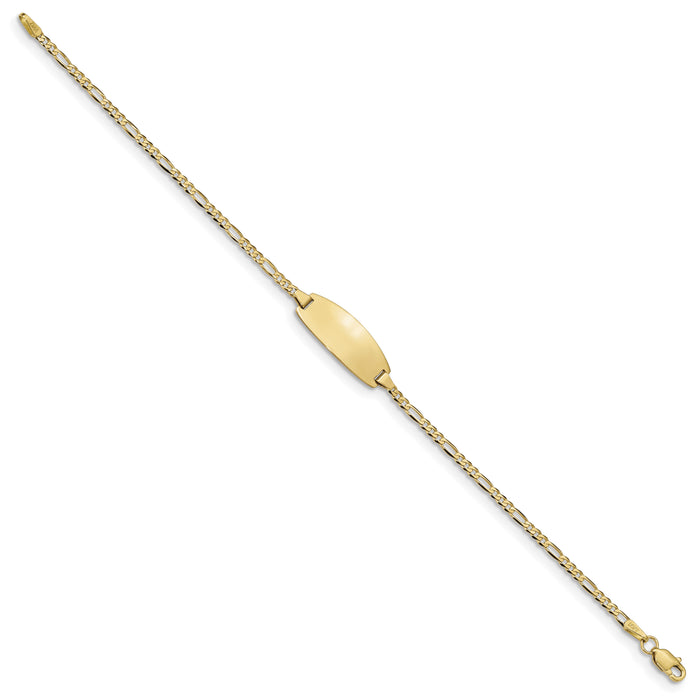 14k Oval Figaro ID Bracelet-LID84-6