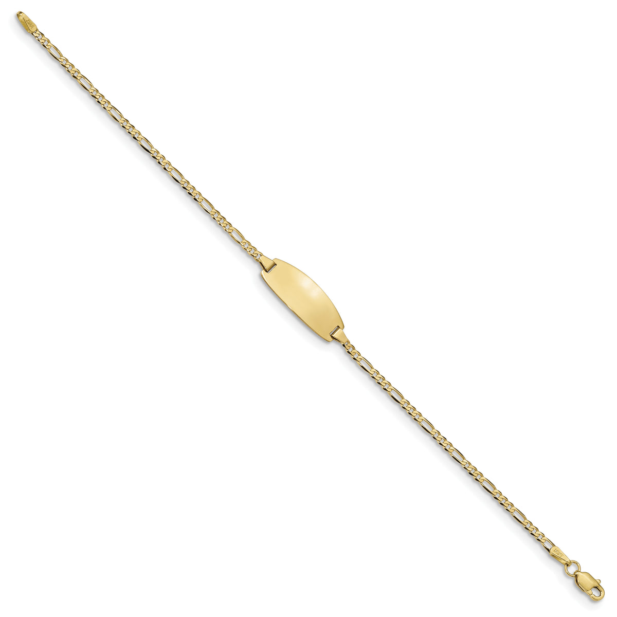 14k Oval Figaro ID Bracelet-LID84-7