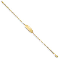 14k Oval Figaro ID Bracelet-LID84-7