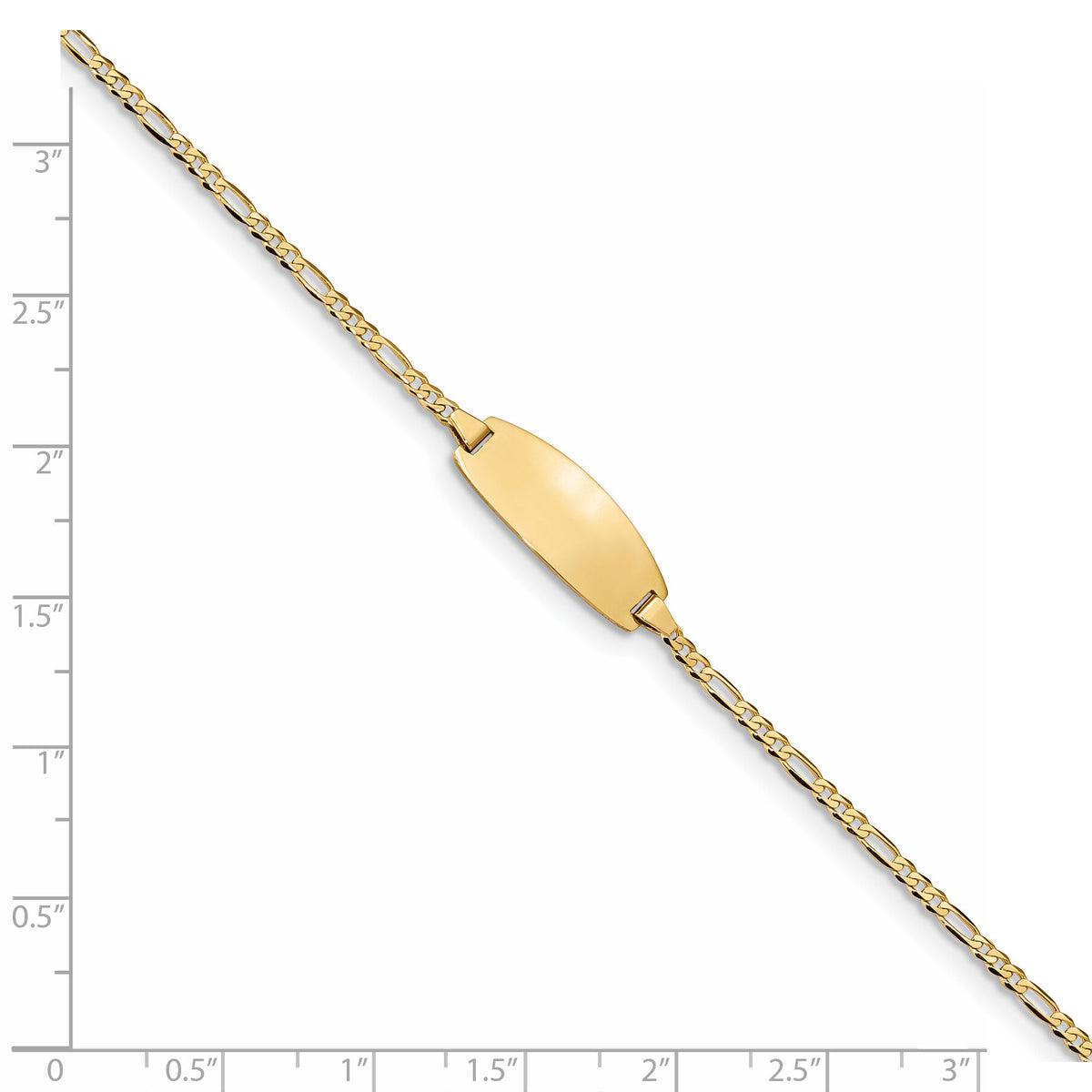 14k Oval Figaro ID Bracelet-LID84-6