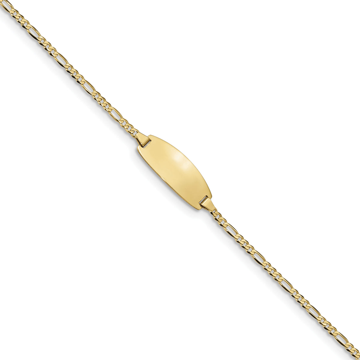 14k Oval Figaro ID Bracelet-LID84-6