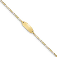 14k Oval Figaro ID Bracelet-LID84-7