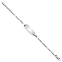 14k White Gold Oval Figaro ID Bracelet-LID84W-5.5