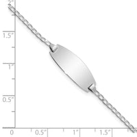 14k White Gold Oval Curb ID Bracelet-LID85W-5.5