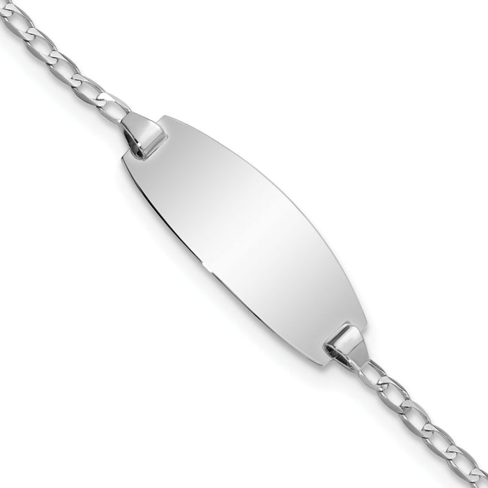 14k White Gold Oval Curb ID Bracelet-LID85W-6