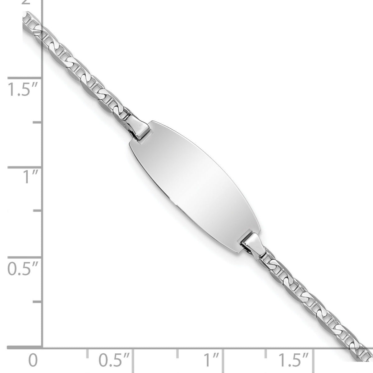 14k White Gold Oval Anchor ID Bracelet-LID86W-5.5
