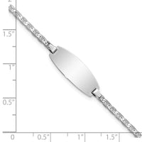 14k White Gold Oval Anchor ID Bracelet-LID86W-5.5