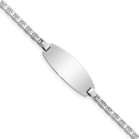 14k White Gold Oval Anchor ID Bracelet-LID86W-5.5