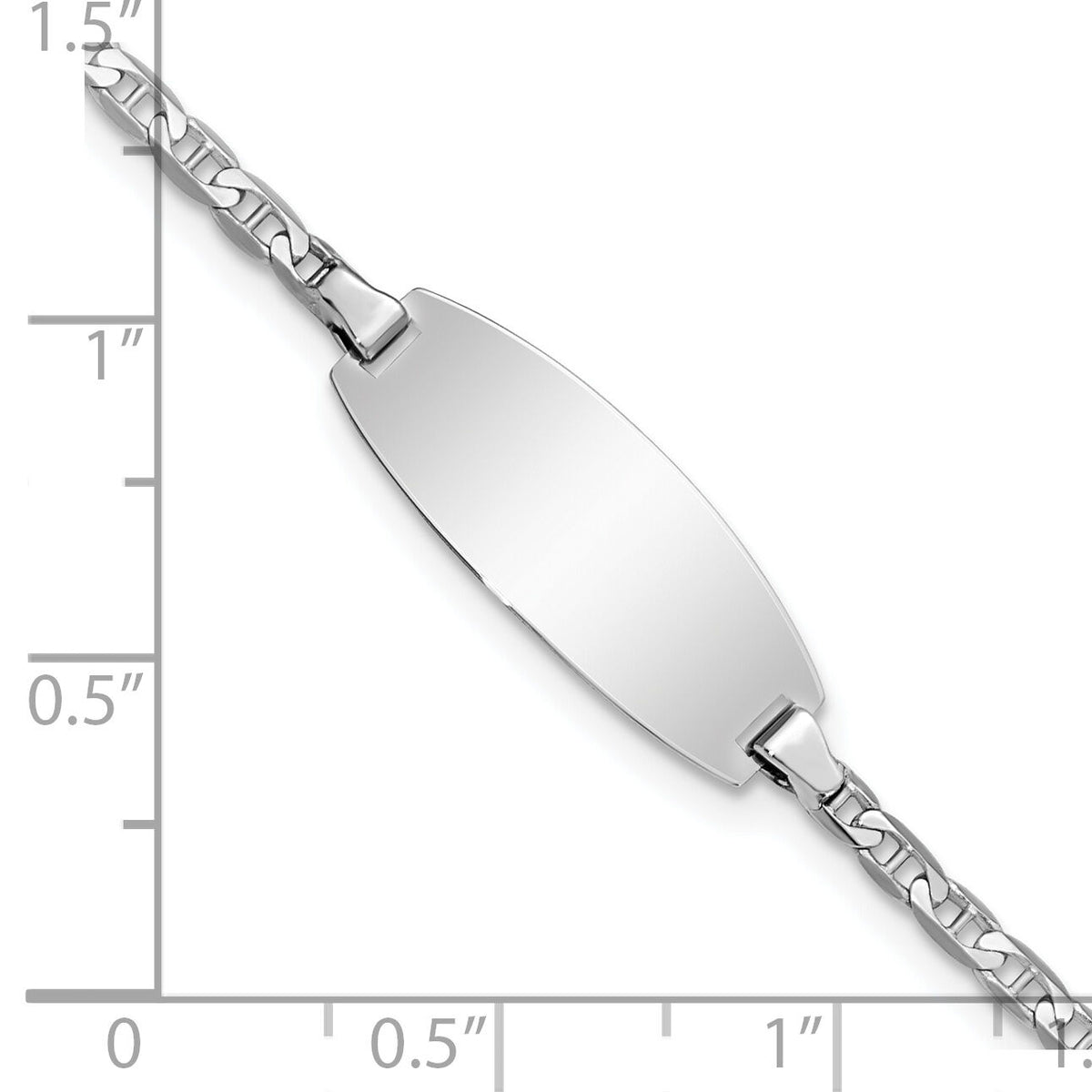 14k White Gold Oval Anchor ID Bracelet-LID86W-6