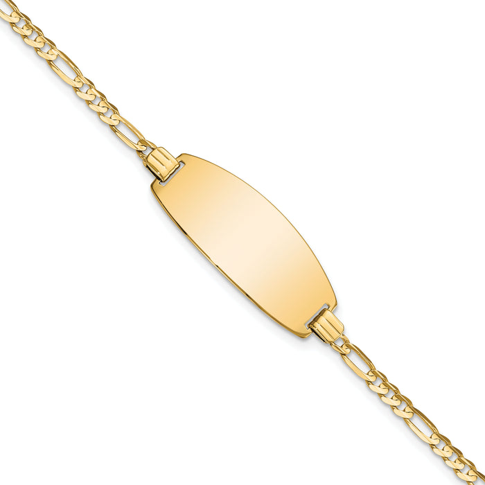 14ky Oval Figaro ID Bracelet-LID87-8