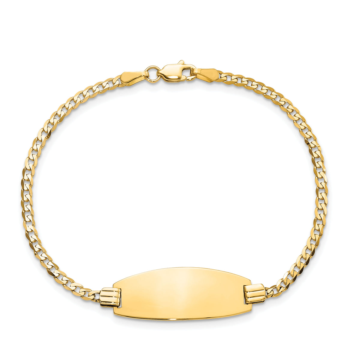 14ky Oval Curb ID Bracelet-LID88-7