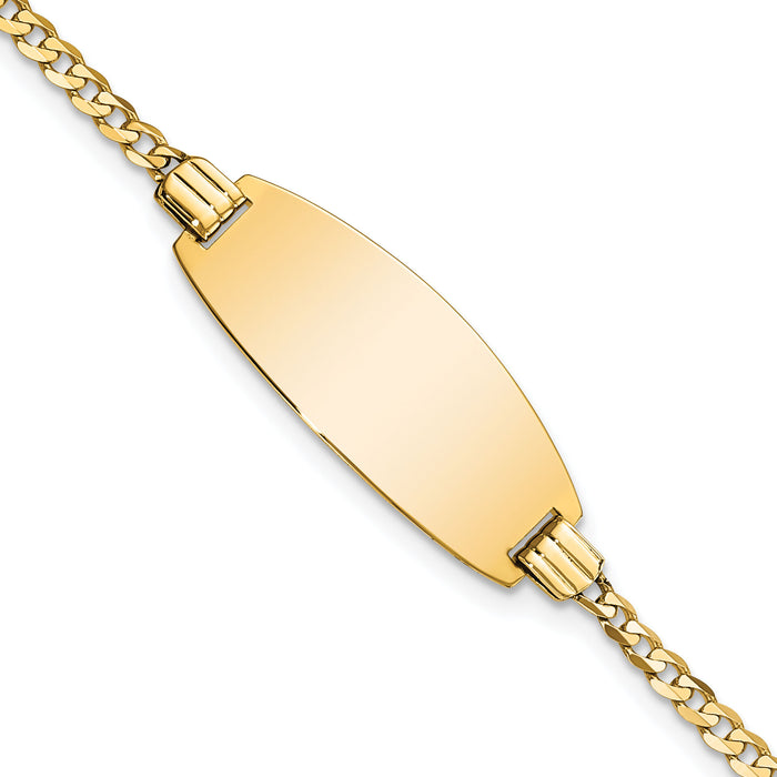 14ky Oval Curb ID Bracelet-LID88-7