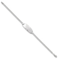14k White Gold Oval Curb ID Bracelet-LID88W-7