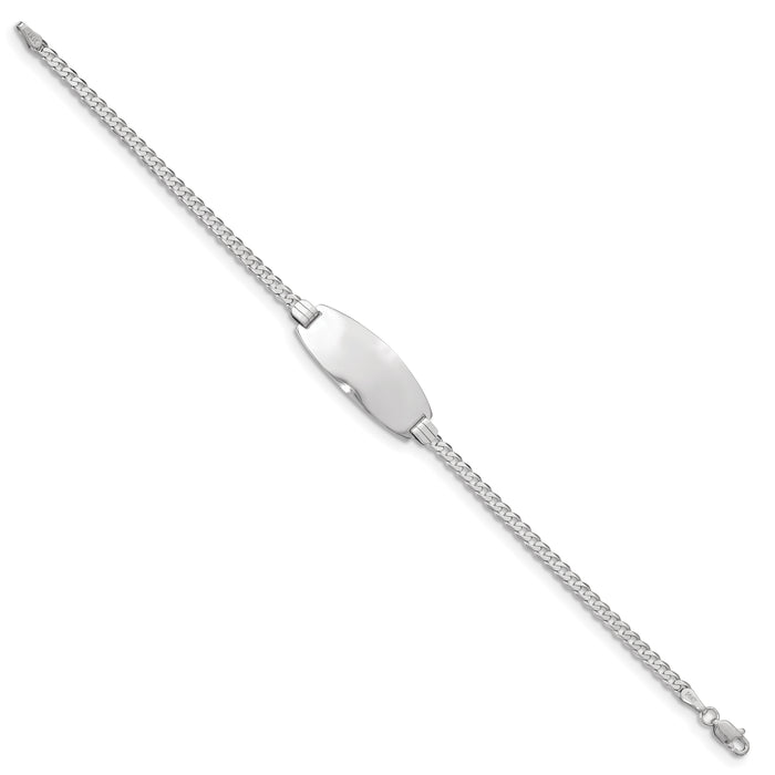 14k White Gold Oval Curb ID Bracelet-LID88W-7