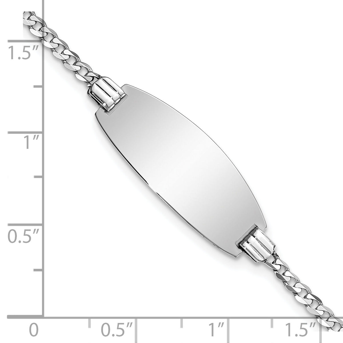 14k White Gold Oval Curb ID Bracelet-LID88W-7
